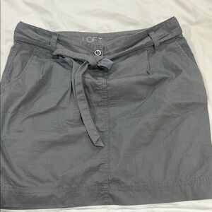 LOFT Charcoal Tie-Waist Skirt